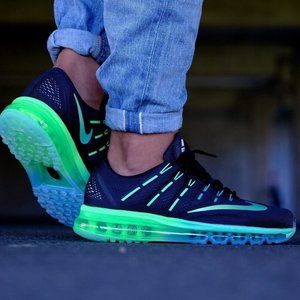 Nike Air Max Flywire Black Midnight Neon Volt Green 806771-003 Men US Size 8